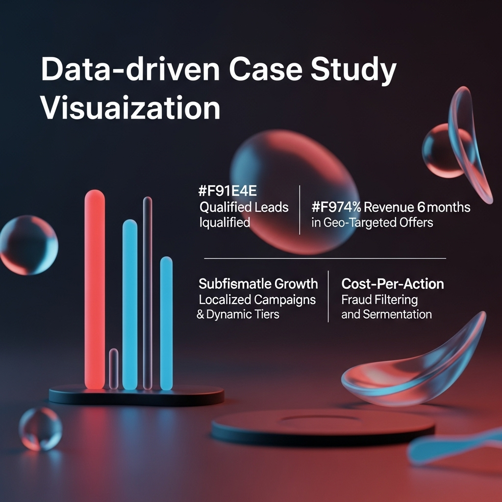 Data-driven case study chart showing performance improvements across multiple KPIs